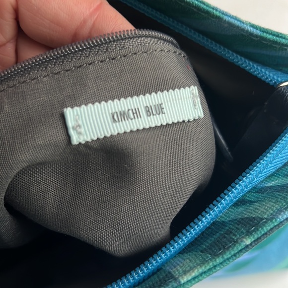 Kimchi Blue Tropical Print Tassel Foldover Clutch Purse Teal Navy Purple - Picture 7 of 7